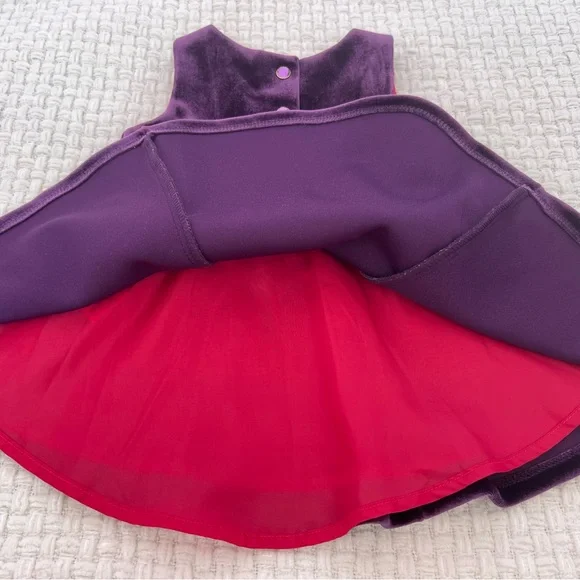 Purple Velvet Kids Dress - Picture 6 of 6